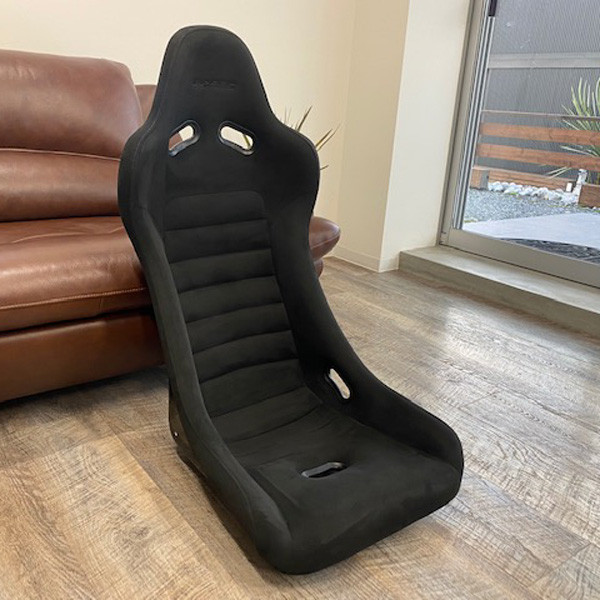 Car Make Corn's Black Fabric (Suede) Racing Seat