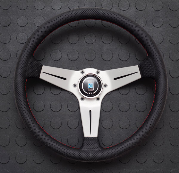 Nardi Deep Corn Steering Wheel 350MM Black Perforated Leather With White Spokes For Miata MX5 MX-5 ALL YEARS JDM Roadster : REV9 Autosport