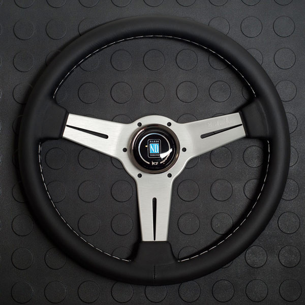 Nardi Classico Steering Wheel 330MM - Black Leather With White Spokes For Miata MX5 MX-5 ALL YEARS JDM Roadster : REV9 Autosport
