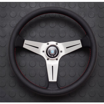 Nardi Deep Corn Steering Wheel 350MM Black Perforated Leather With White Spokes For Miata MX5 MX-5 ALL YEARS JDM Roadster : REV9 Autosport